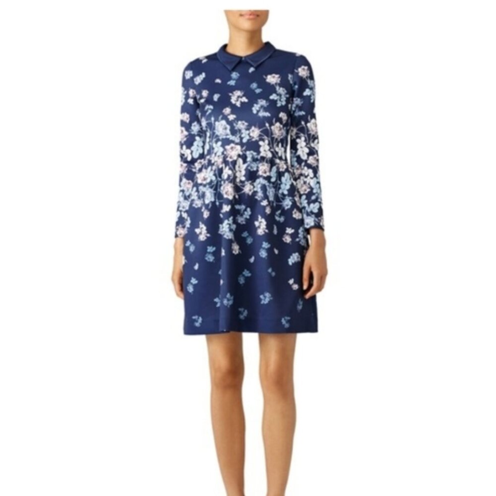 ERIN by Erin Fetherston Floral Navy Scuba Molly Dress